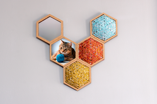 Hexágonos Modulares Personalizables (Grannies, Porta Foto, Espejo)
