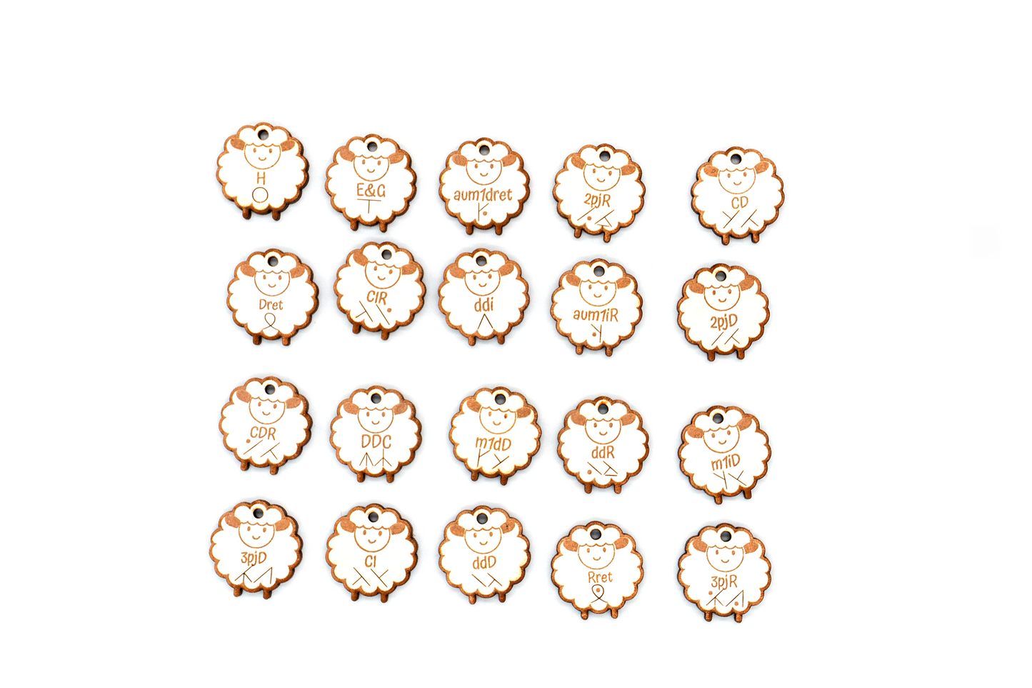 Marcadores de Punto- Oveja con Símbolos y Abreviaturas en Español